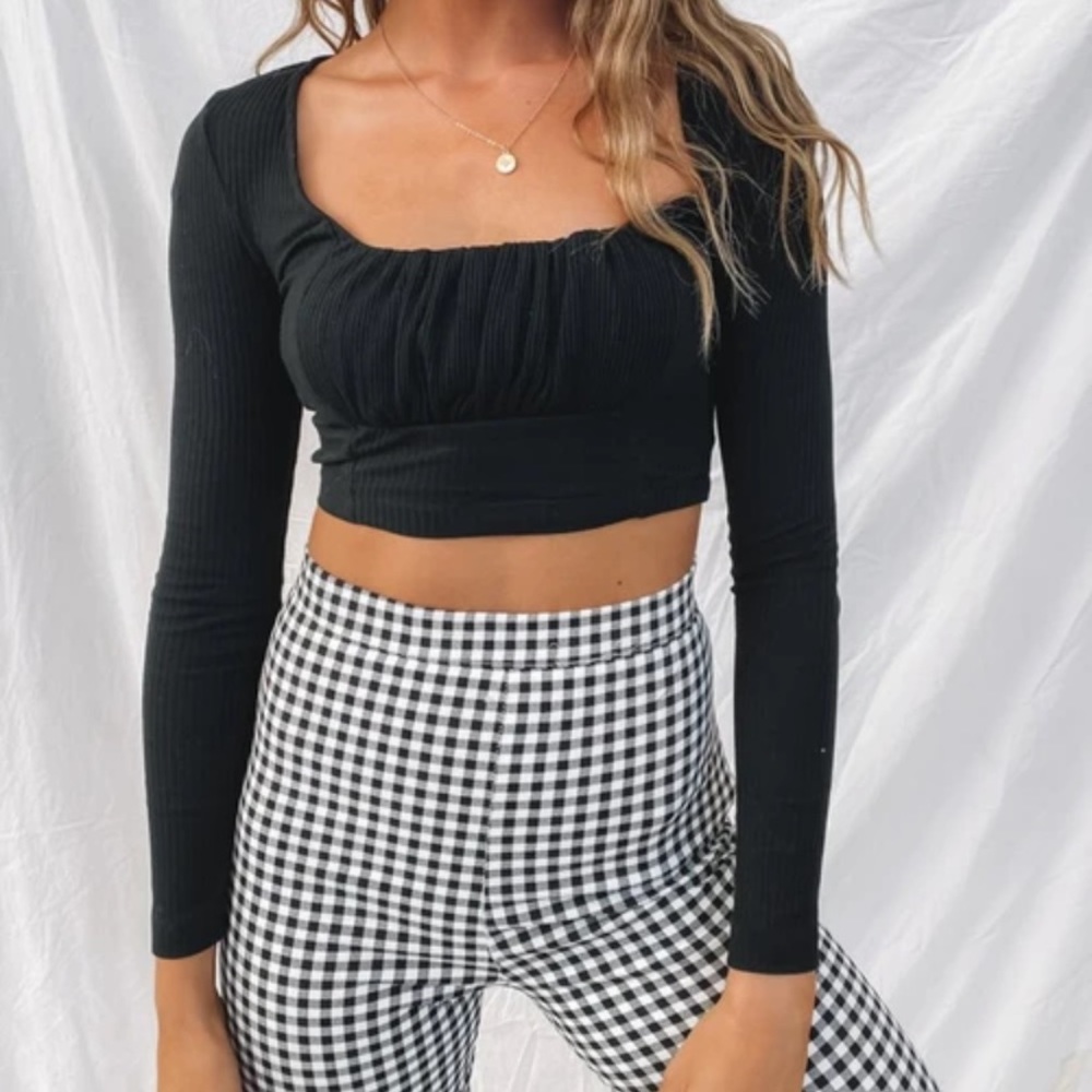 Beginning Boutique Elm Fox Top Black